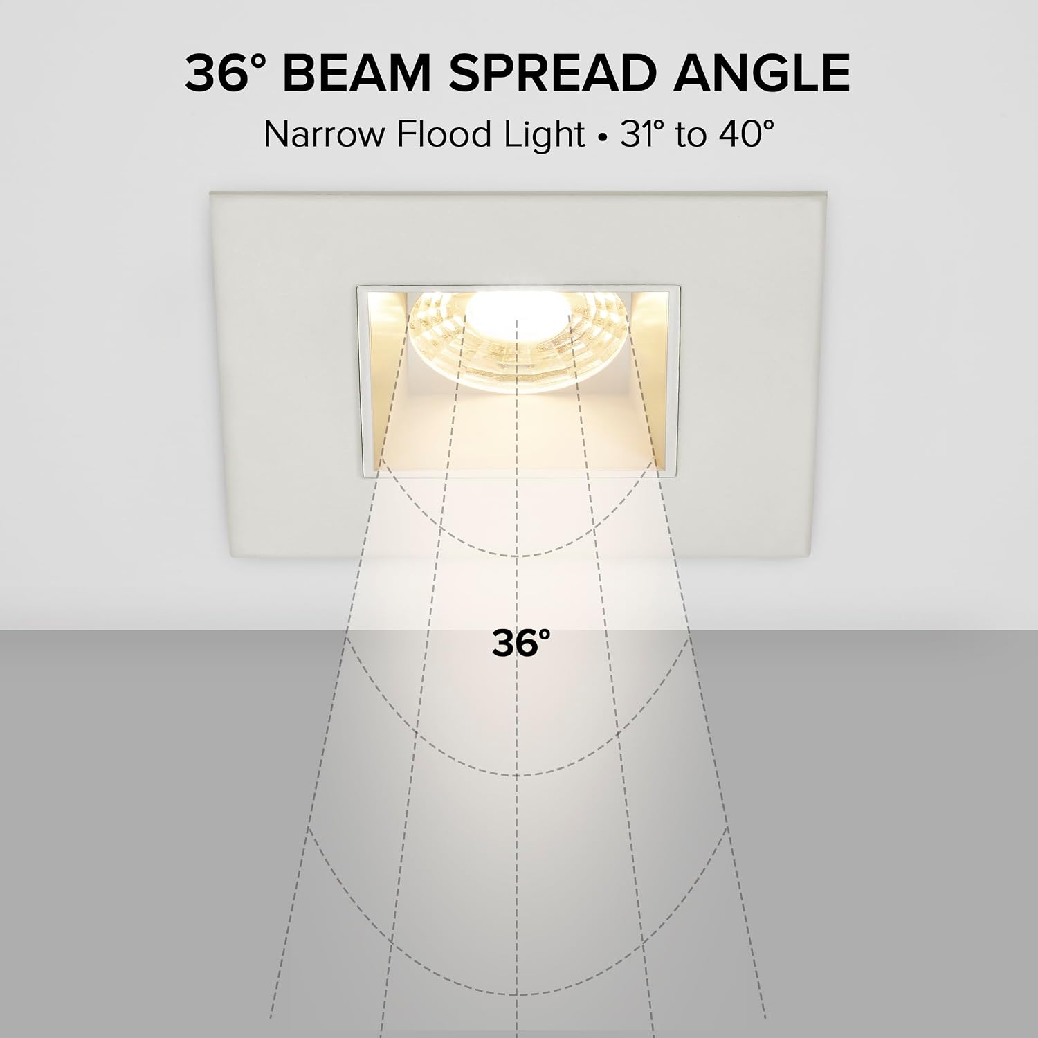 Maxxima 2 in. Ultra-Thin Recessed Anti-Glare LED Downlight - Canless IC Rated, 500 Lumens, 5 Color Temperature Selectable 2700K/3000K/3500K/4000K/5000K, Dimmable Square Stone Gray Trim, 90 CRI
