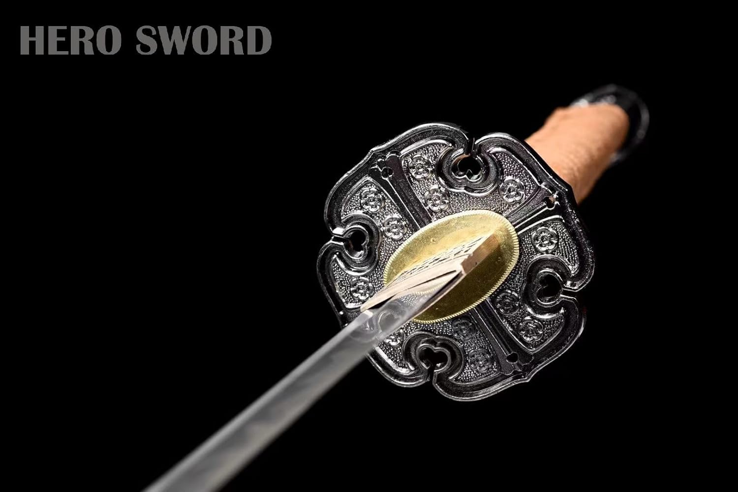 HERO SWORD Handmade Yanagi Tachi Sword Clay Tempered T10 Steel Real Hamon Razor Sharp Samurai Sword Authentic Japanese Tachi Sword Battle Ready,Green,Cool Weapon for Men
