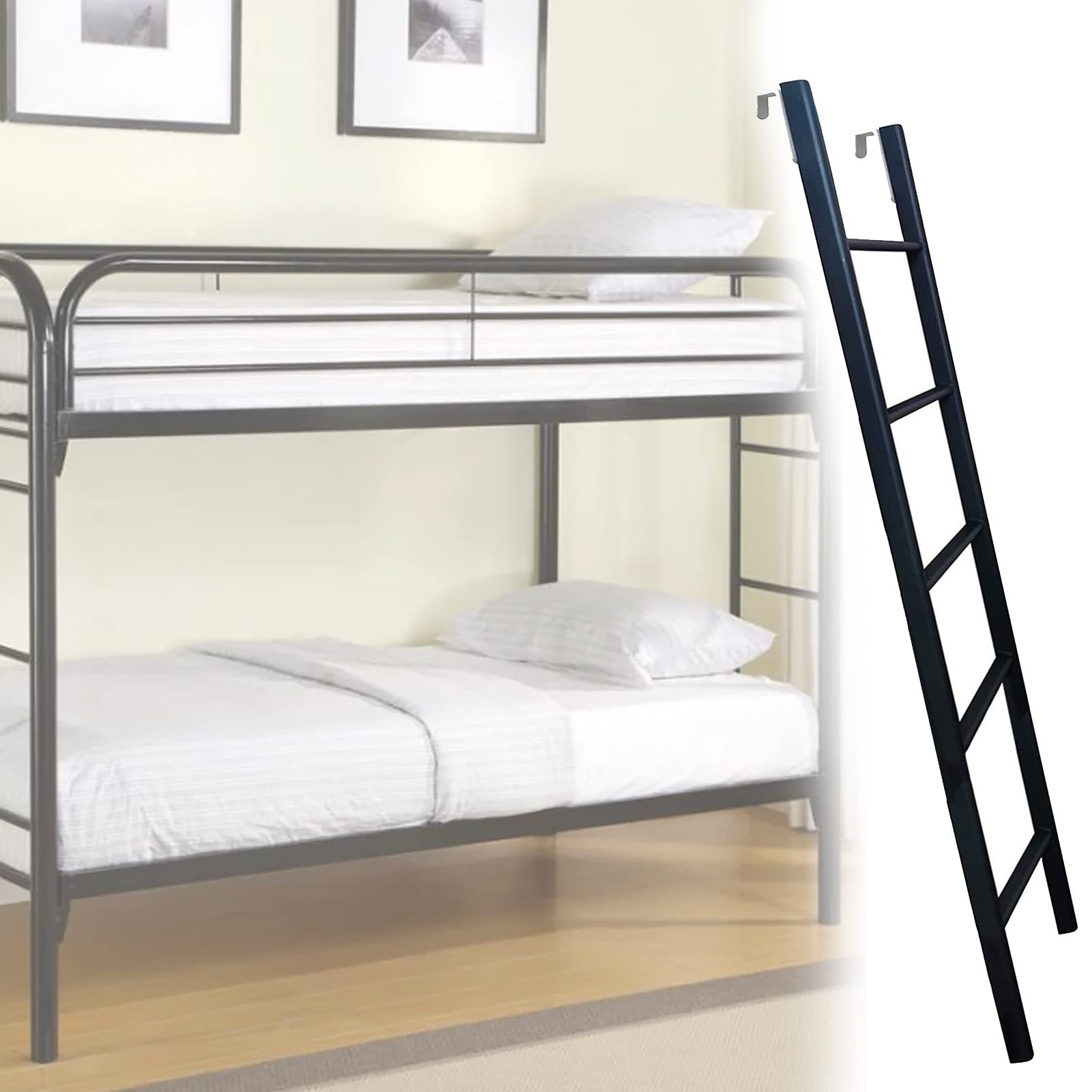 Échelle de lit superposé noire 150 cm, marche de remplacement véhicule récréatif