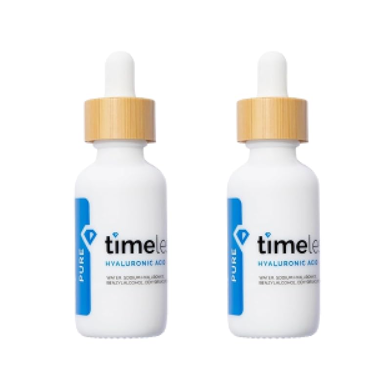 Sérum de Ácido Hialurônico 100% Puro Timeless Skin Care, 60 mL, Pacote com 2