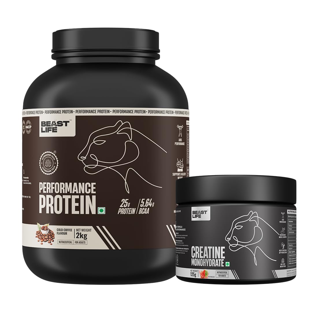 BeastLife Performance Yeast Protein Powder 2Kg with Creatine Monohydrate 125g | 25g Protein | Cold Coffee, Watermelon | Smooth & Light, Easy to Digest with Ultrasorb Tech-image-26
