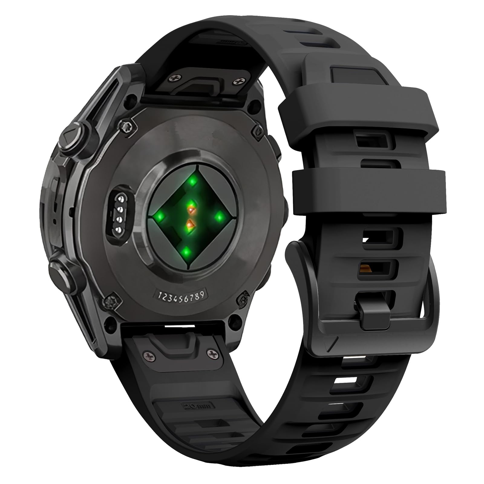 Photo 1 of CUNUJIX 20mm Silicone Watch Band for Garmin Fenix