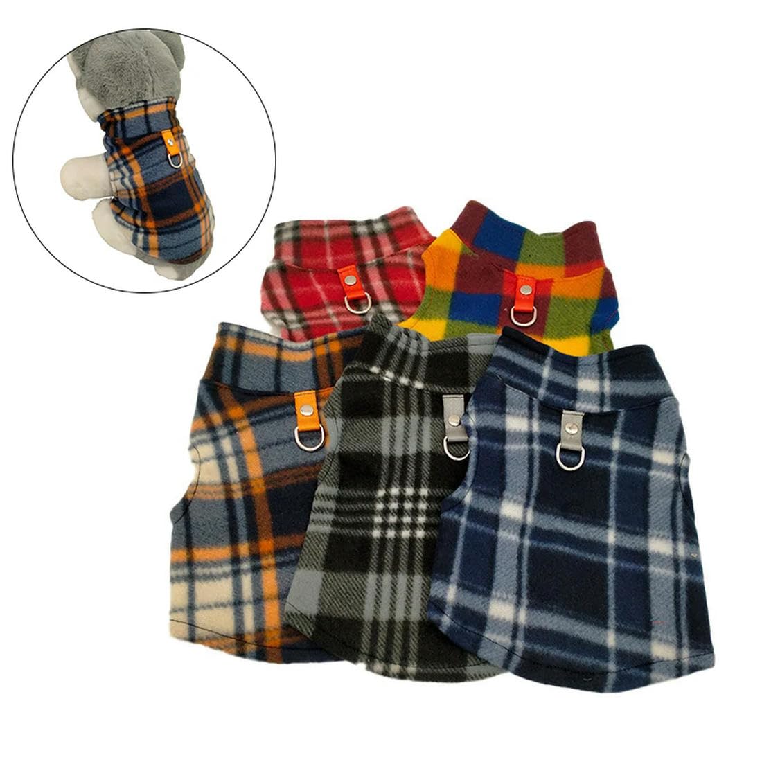 Ducomi PolarDog Hondenvest van warm fleece, sweatshirt voor kleine en middelgrote honden, gemakkelijk te dragen, geïntegreerde haak voor riem (groen, S