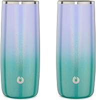 Vista 7 de SNOWFOX Vasos de cóctel de acero inoxidable con aislamiento al vacío de alta calidad, juego de 2, bebidas se mantienen frías y frías, vasos térmicos