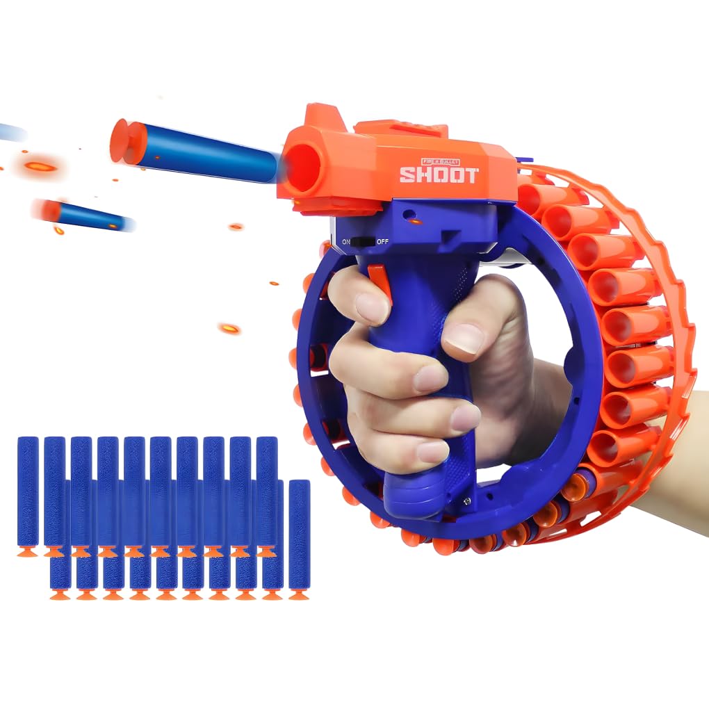KEENBEY Electric Automatic Soft Foam Bullet Blaster Gun Toy | Rechargeable 20 Burst EVA Soft Bullet Wrist Blasting Bracelet Auto Soft Bullet Gun, Target Shooting Battle Fight Game for Kids. (B0CP647VBQ) Amazon Price History, Amazon Price Tracker
