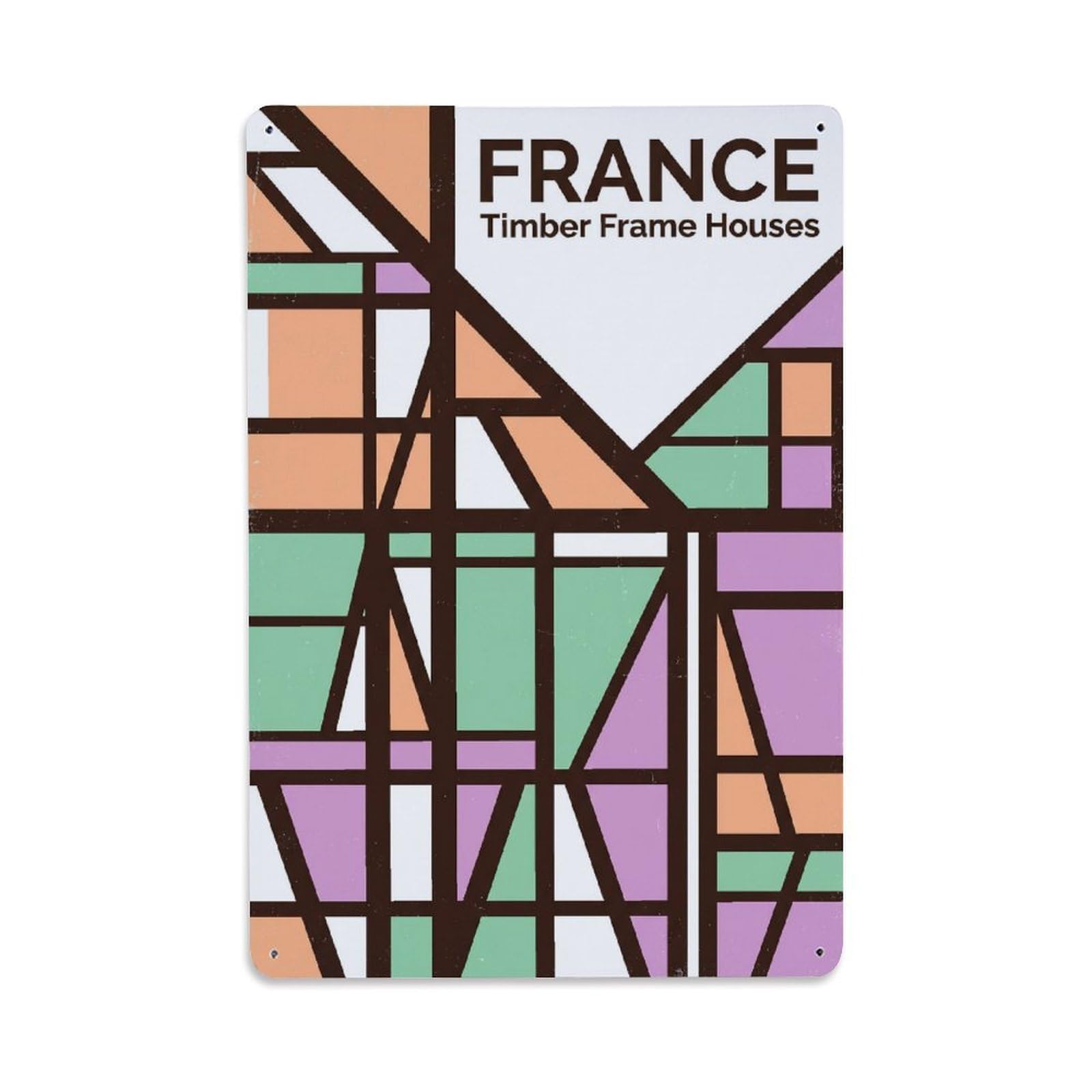 Gead 8X12inch Style Vintage Travel France Timber Metal Tin Sign