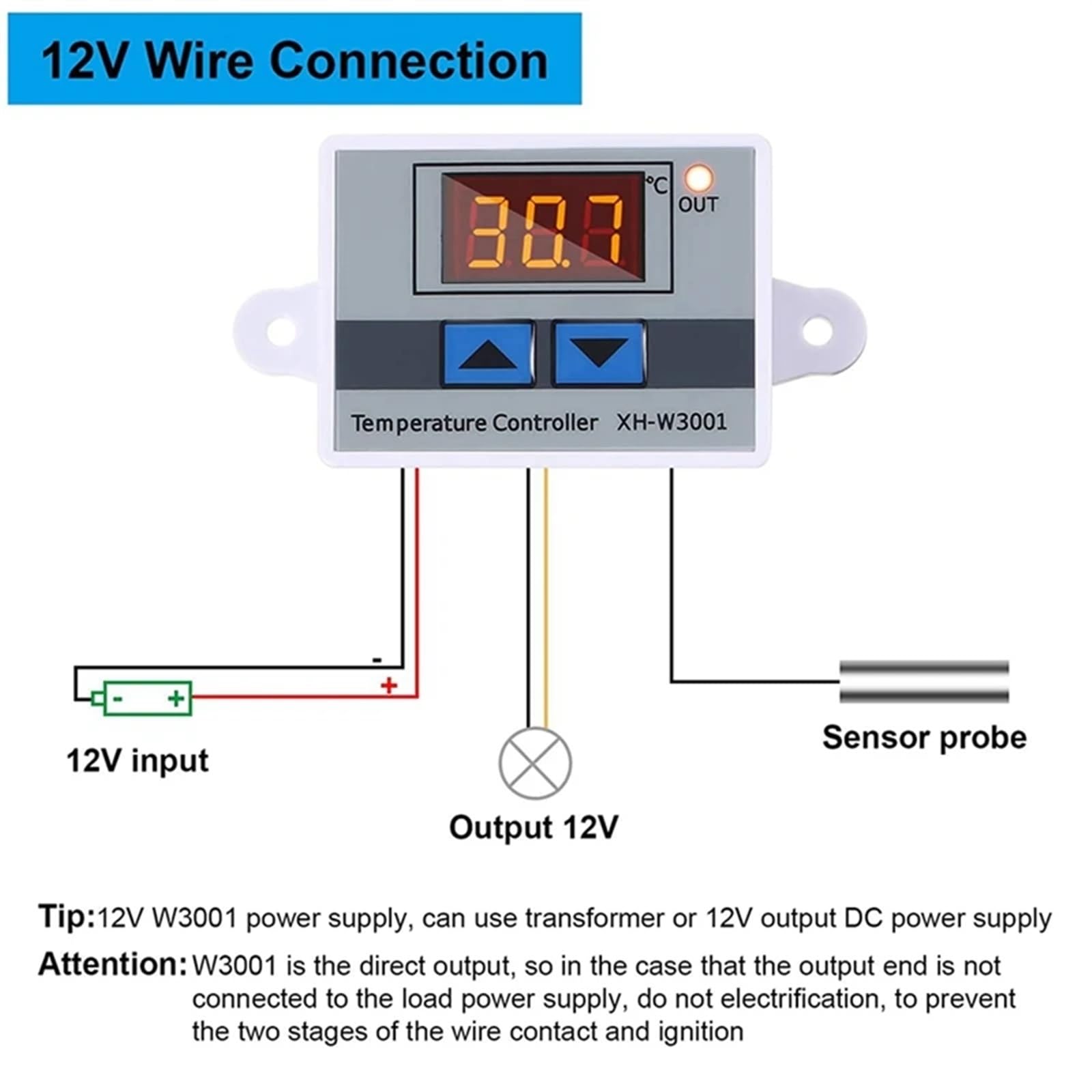 4 szt. XH-W3001 cyfrowy moduł regulatora temperatury przełącznik termostatu wodoodporna sonda elektroniczny termostat 12 V 10 A 120 W