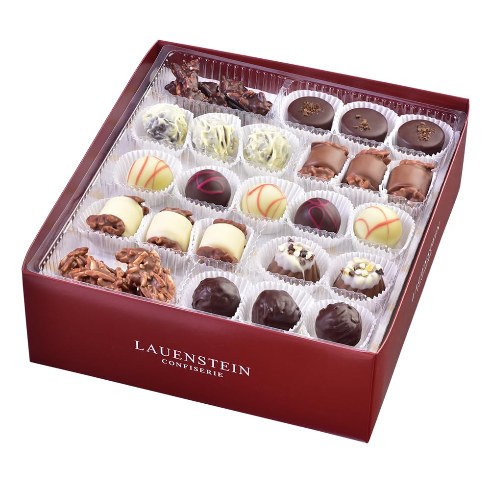 Lauensteiner handgemachte Pralinen Geschenkset | 100 Pralinen, 1.300 Gramm, 33-fach sortiert | Pralinen mit Alkohol | Geschenk für Männer und Frauen