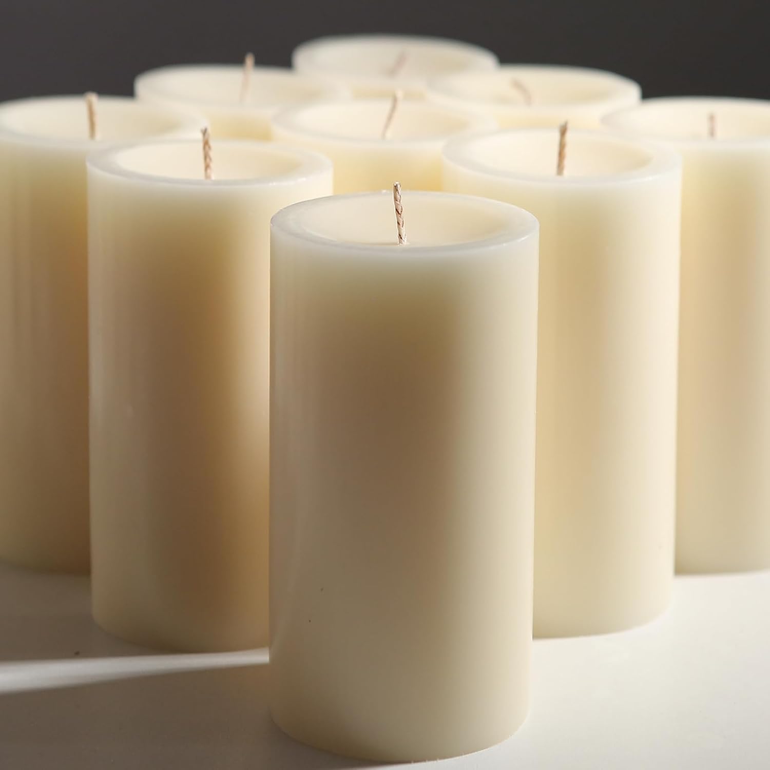 Set of 12 Ivory Pillar Candles – 2.8×6 inch Hand-Poured Large Pillar Candle | 75 Hours Burn Time | Unscented Candles | Dripless and Smokeless | Perfect for Wedding, Parties, Spas, Home Decor