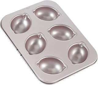 CHEFMADE Muffin Cake pan, 6-Cavity Non-Stick Lemon-Shaped Bakeware for Oven Baking (Champagne Gold)