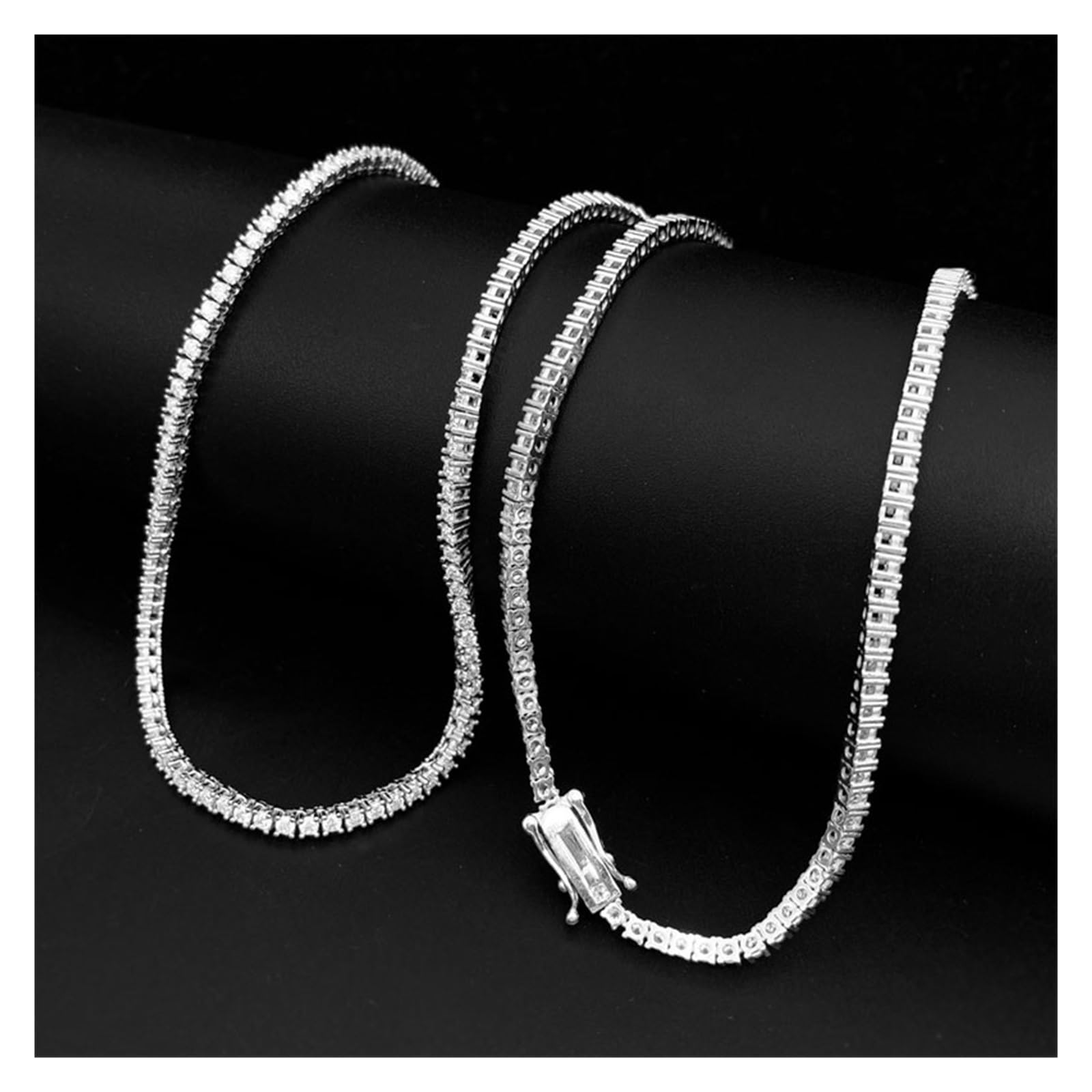 LYGBAOFUL Armband ArmbandMoissanit-Tennisarmband-Halskette für Damen und Herren 925 funkelndes Sterlingsilber D Vvs1 Volldiamant-Luxusschmuckgeschenk_3 mm_5 mm (Gold-6,5 Zoll (Armband)_5 mm)