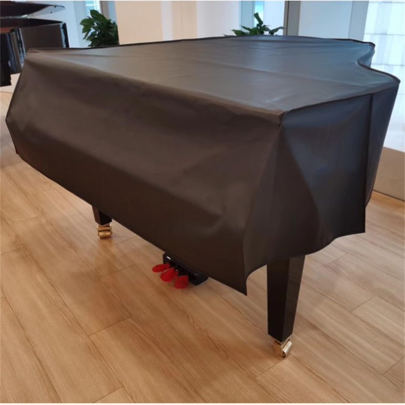 Copertura Antipolvere in Pelle per Pianoforte a Coda, Copertura Universale in Pelle PU, Antipolvere e Impermeabile, Accessorio per Strumento Musicale, Nero, A, 200 cm