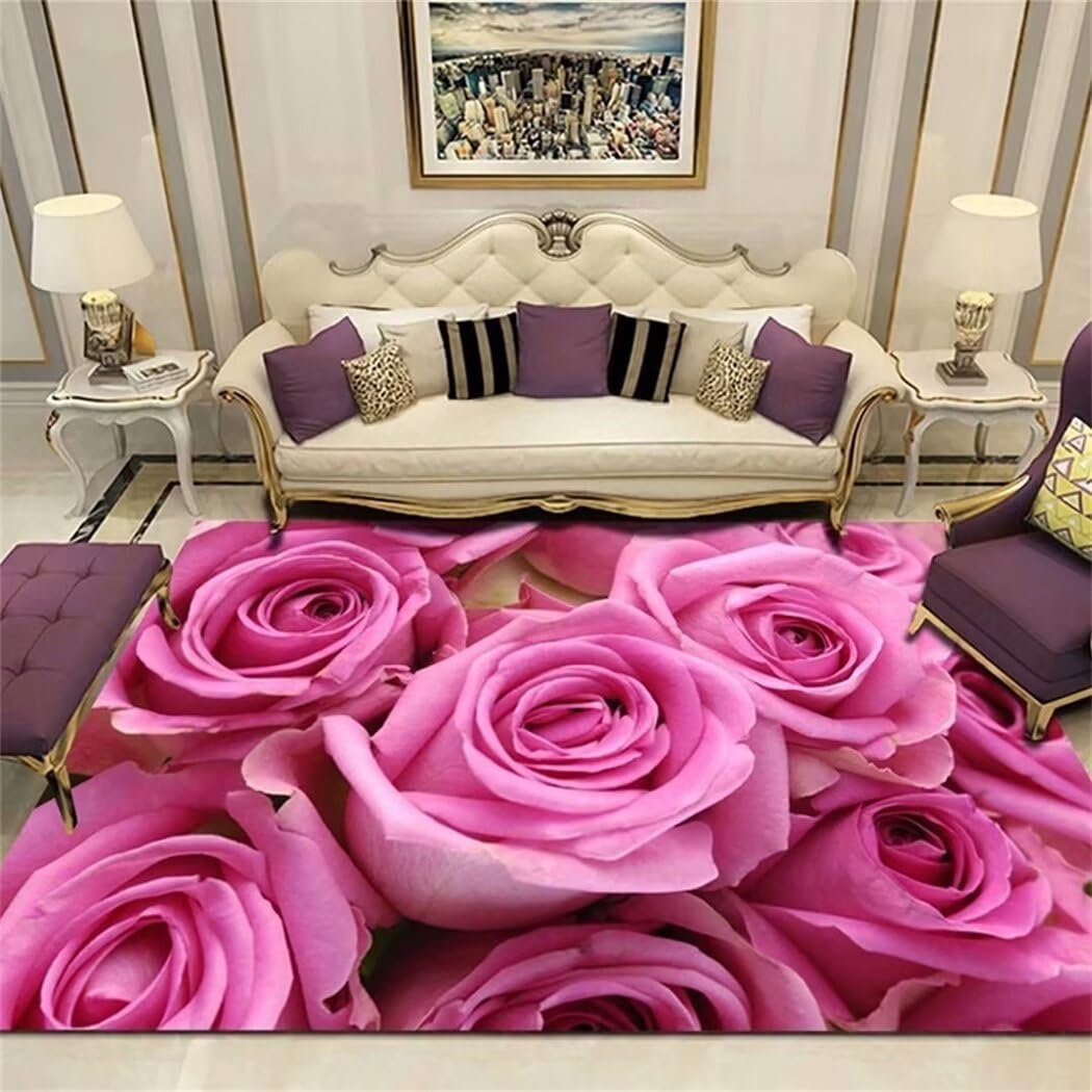 Tapis de chambre lavable enlever taches tapis rose fille 160x230
