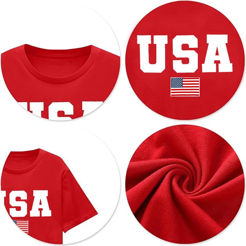 American Flag Shirt Women USA Graphic Tees 4th of July Shirts USA Flag Star and Stripes Patriotic T-Shirt Tops - Image 6