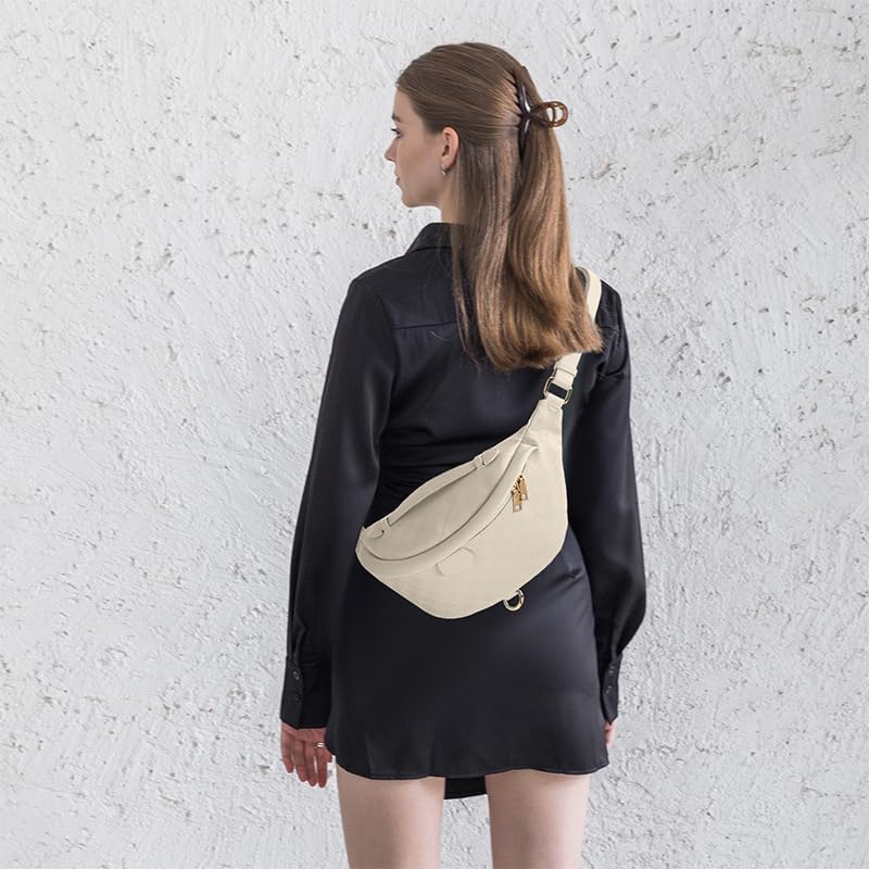 Xehuro Women's Checkered Multi Color Fanny Pack (Beige-2) - Image 4