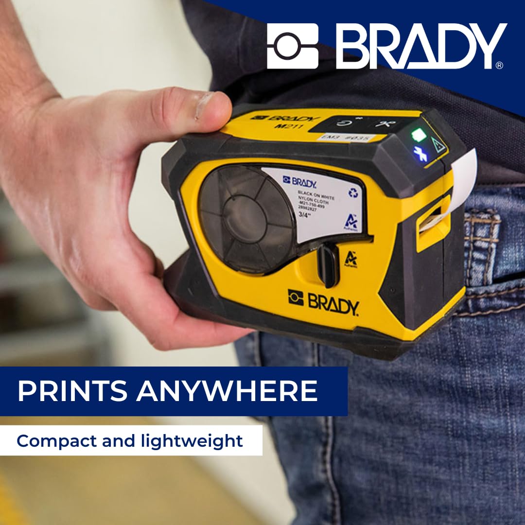 Brady Stampante per etichette M211-EU-UK-US – Dispositivo di etichettatura portatile per cavi, fili e superfici – INCL. 1 cartuccia M21-750-499 e cavi EU, UK, US