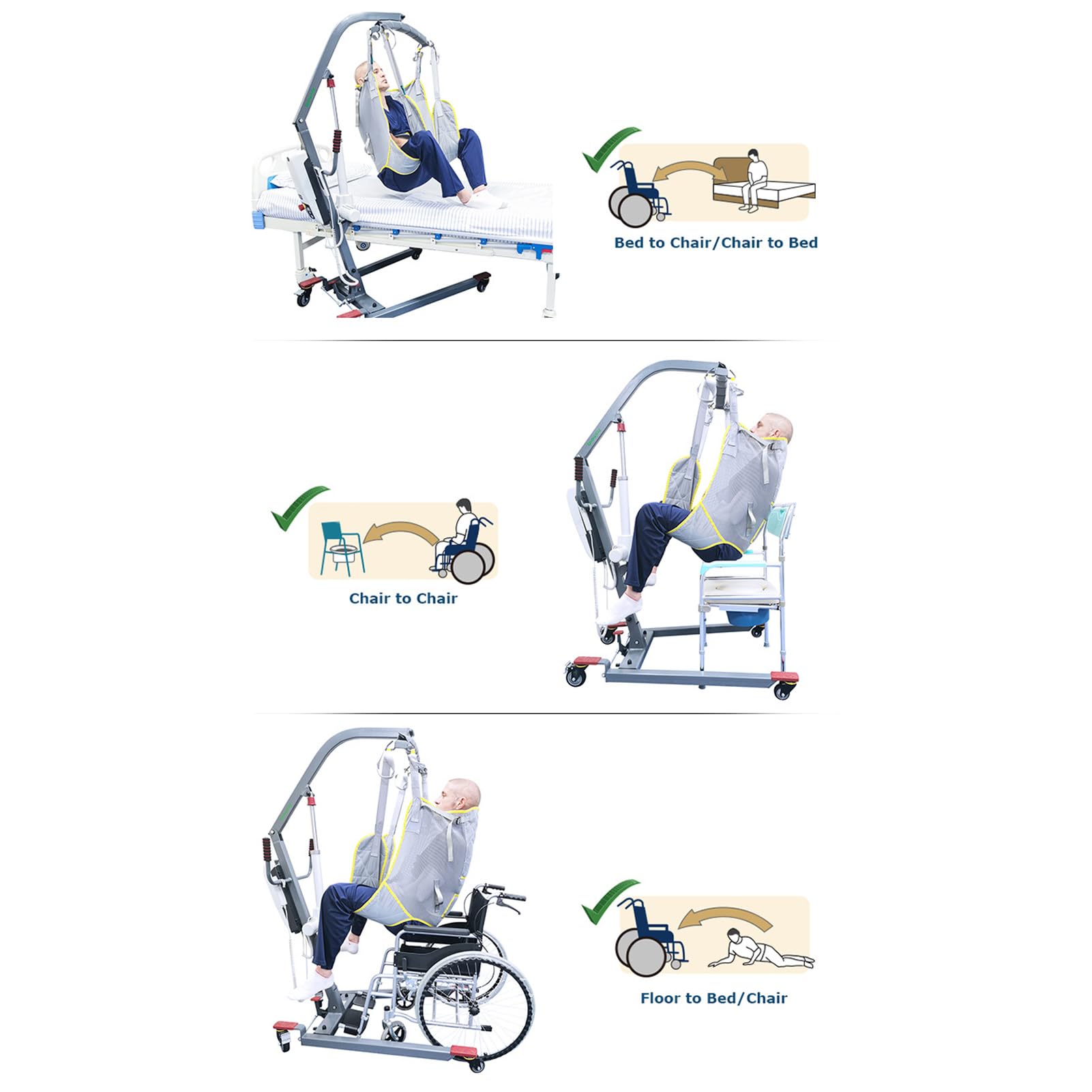 Imbracatura per Gambe Divise,Ascensore di Trasferimento Supporto per la Testa dell'imbracatura Sollevatore per Pazienti a Corpo Intero per Anziani,Sollevatore Paziente Imbracatura Toilette(L)
