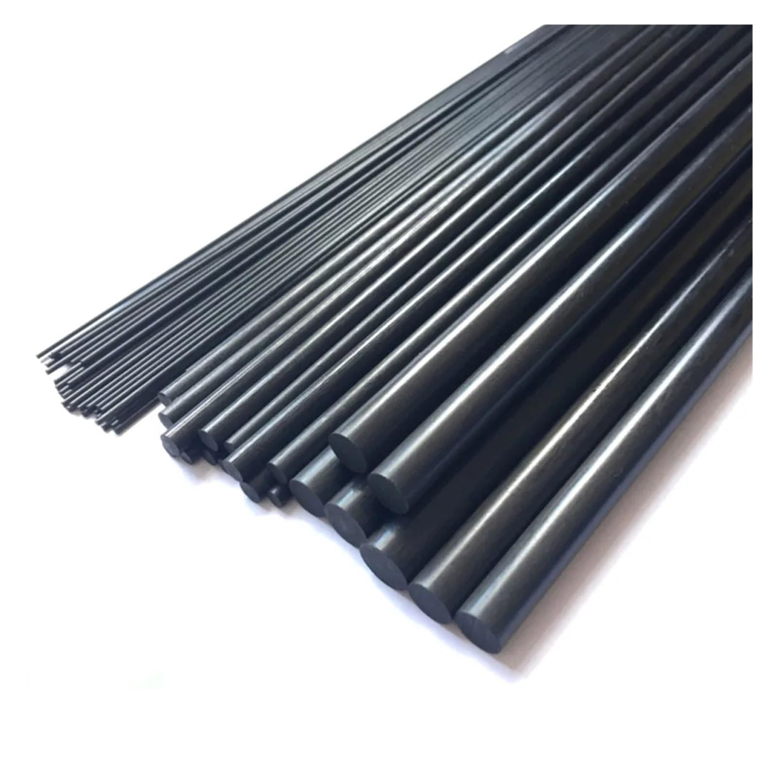 10 Stück Kohlefaserstäbe, 1000 mm Länge und Durchmesser 0,5 mm - 7 mm, rund, massiver Kohlefaserstab zur Befestigung und Verstärkung(2.5x1000mm 10pcs)