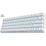 RK ROYAL KLUDGE RK61 Wireless 60% Triple Mode BT5.0/2.4G/USB-C Mechanical Keyboard, 61 Keys Wireless Mechanical Keyboard, Compact Gaming Keyboard with Software (Hot Swappable Red Switch, White)