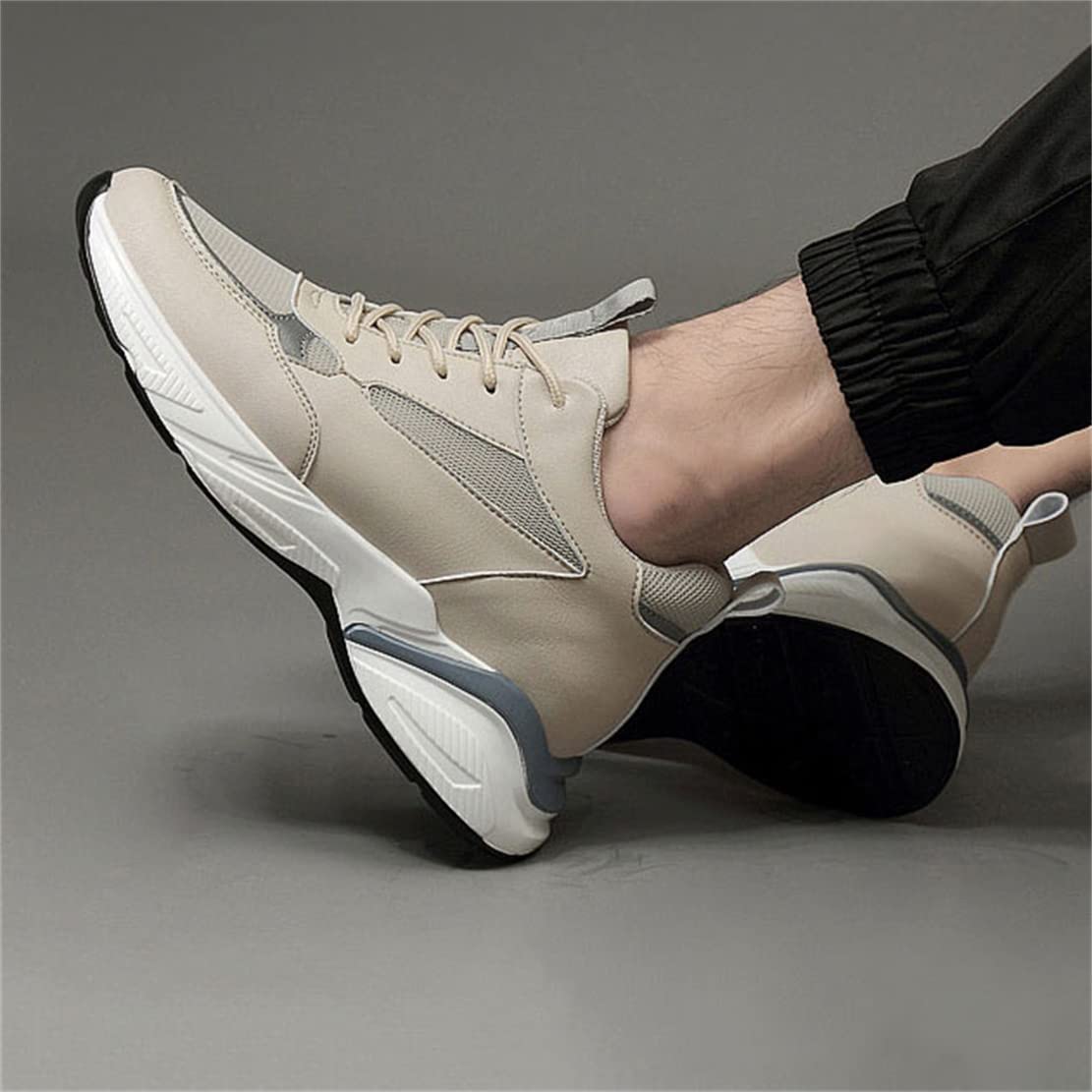 Scarpe con Rialzo per Uomo, Scarpe con Rialzo Invisibile da 8 Cm, Scarpe Casual più Alte, Comode Scarpe da Passeggio Leggere