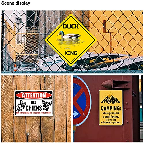 Image of Duck Xing Crossing Sign Funny Novelty Metal Tin Sign for Bar Club Country Home Coffee Shop Indoor& Outdoor Decor Yellow Street Sign 12X12inch | Wall Decor