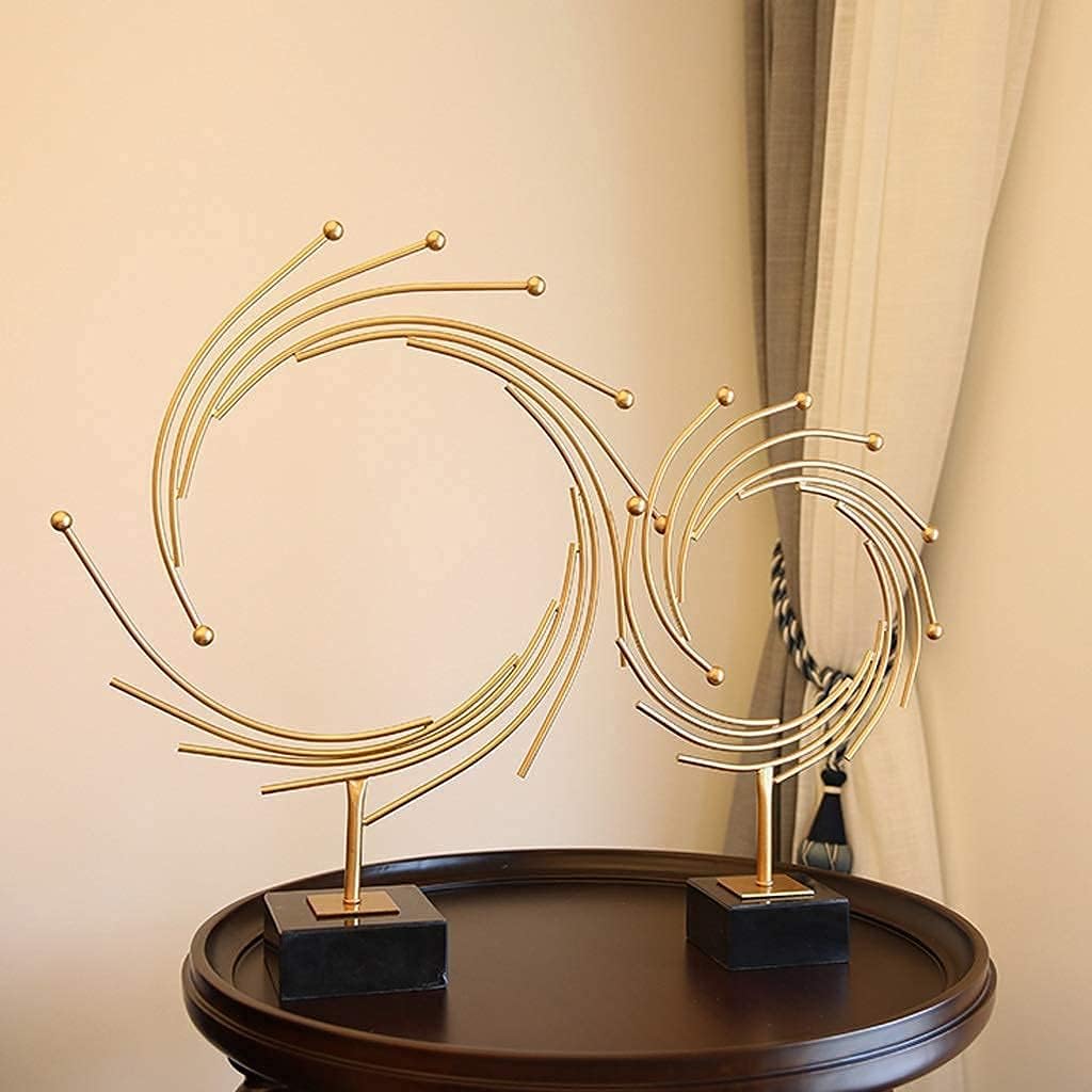 Decorative Ornaments Light Living Room Entrance Metal Abstract Art Decoration Model Room Crafts Decoration Desktop Decor (Color : Gold),Gold