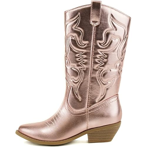 Soda RENO-S Women's Western Cowboy Pointed Toe Knee High Pull On Tabs Boots
