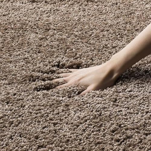 Image of Carpet for Living Room 5X7 FEET Modern Soft Shaggy Carpet Thick, Fluffy & 2 inch Pile Shag Rug for Your Kids Room, Bedroom & Livingroom (Beige Brown)