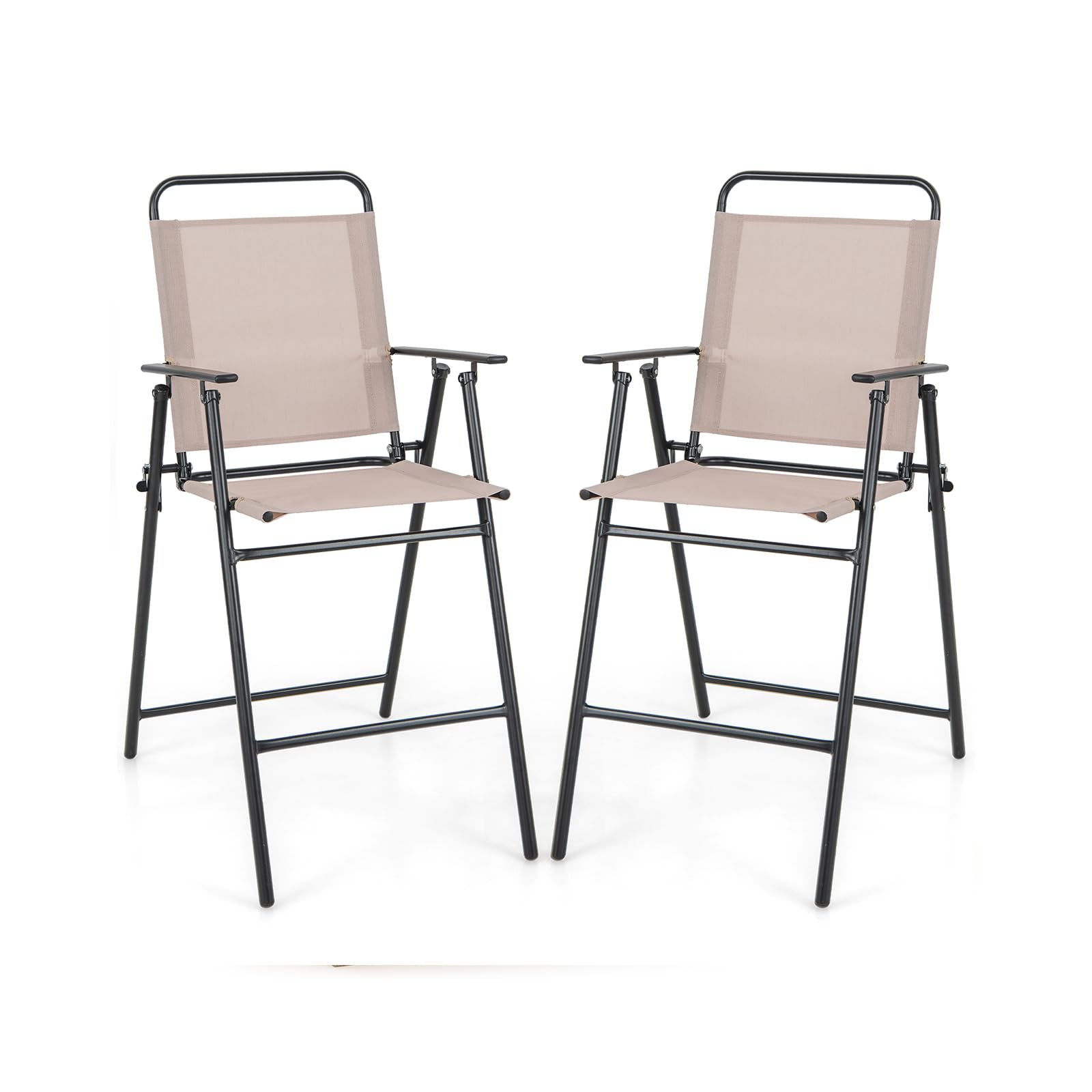 Lot de 2 chaises de terrasse pliantes avec repose-pieds pour des moments de détente au balcon