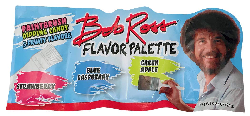 Bob Ross Flavor Palette Paintbrush Dipping Candy 3 Fruity Flavors, 18 Count Display Pack