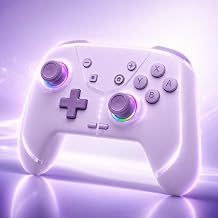 Switch Controller, Wireless Pro Controller for Nintendo Switch 2/Switch/Lite/OLED, Bluetooth controllers Compatible with iPhone/Mac/iPad/iOS/Android/Phone/PC/Steam and TV with Programming/RGB4/Vibration / 3 Turbo Modes/6-Axis/Motion Purple