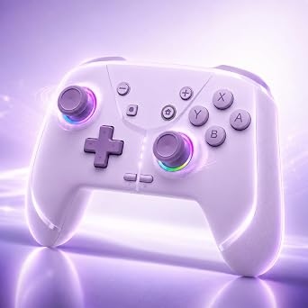 Switch Controller, Wireless Pro Controller for Nintendo Switch 2/Switch/Lite/OLED, Bluetooth controllers Compatible with iPhone/Mac/iPad/iOS/Android/Phone/PC/Steam and TV with Programming/RGB4/Vibration / 3 Turbo Modes/6-Axis/Motion (Purple)