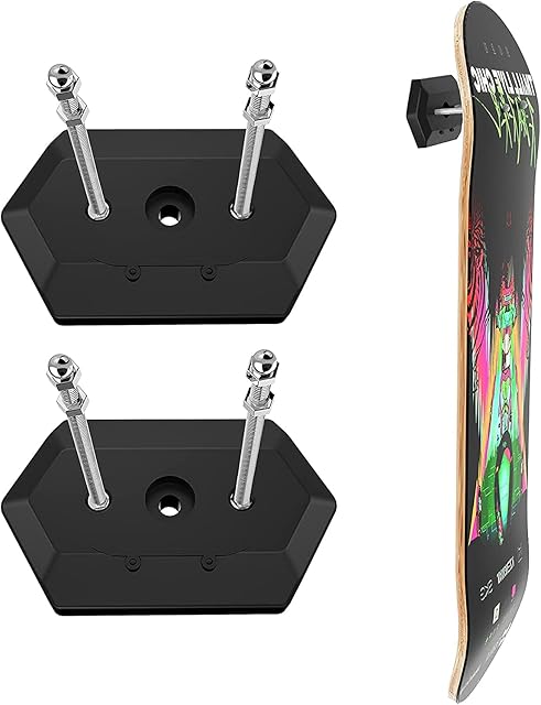 BOOSTEADY 2 Pack Skateboard Wall Mount Skateboard Hanger for Skateboard Deck Display and Storage, Floating Effect