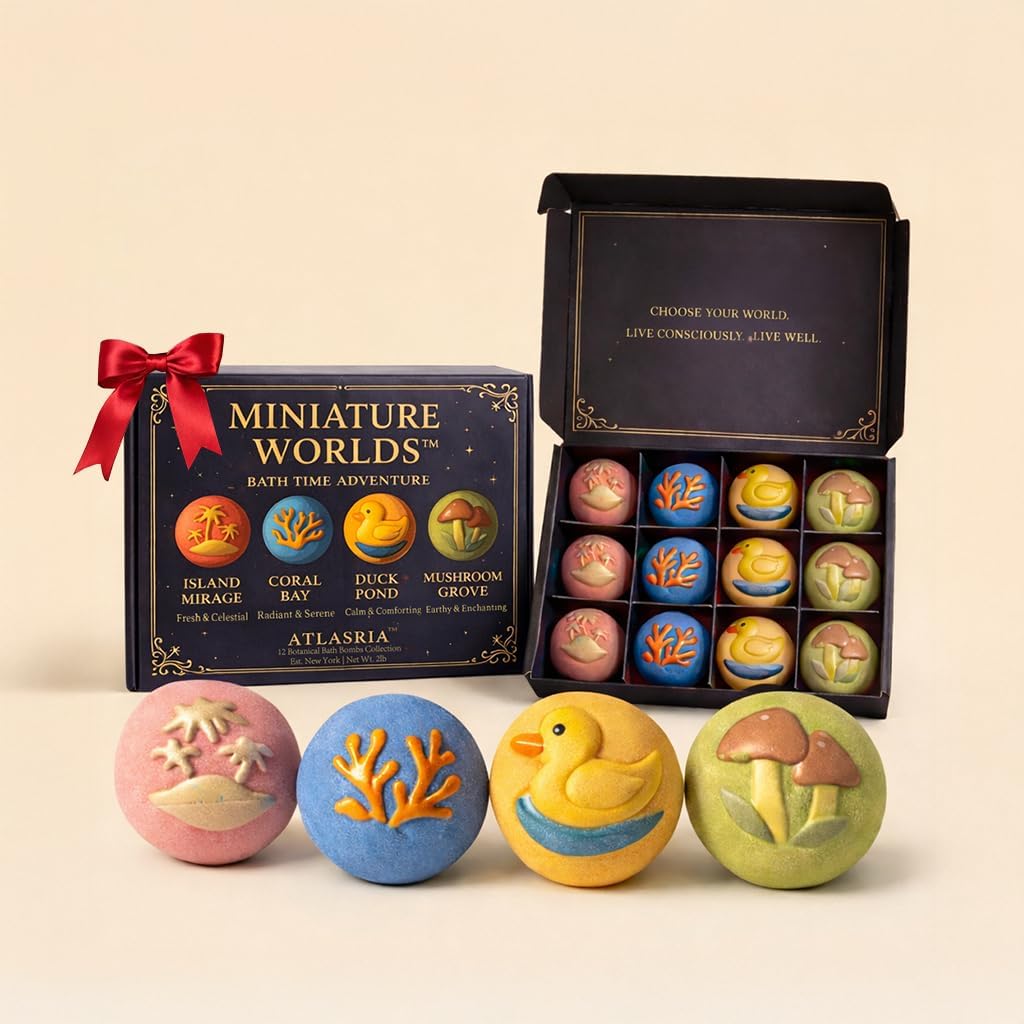 New York Handmade Organic Bath Bombs for Women Men Kids, 12 Gift Set, XXL, Pure Essential Oils, Fun Safe Bath Bombs for Kids, Non Toxic, Gentle, Spa Gifts, Girls Boys Toddler, Sensory Rich