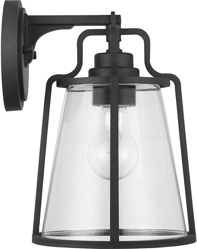 Miniatura 9 de Progress Lighting Benton Harbor Collection - Farol de pared mediana para exteriores, cristal transparente, urbano, industrial, para exteriores,