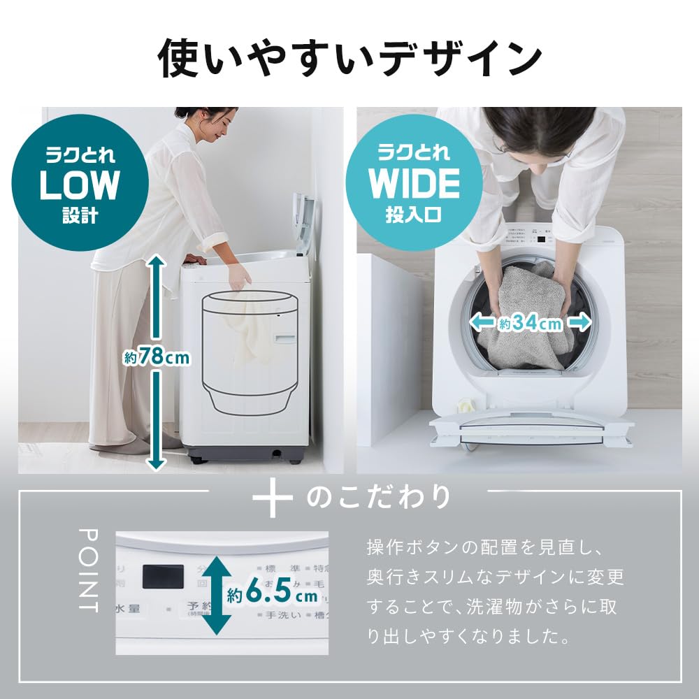 Amazon | アイリスオーヤマ 洗濯機 5.0kg ホワイト ITW-50B01-W OSH