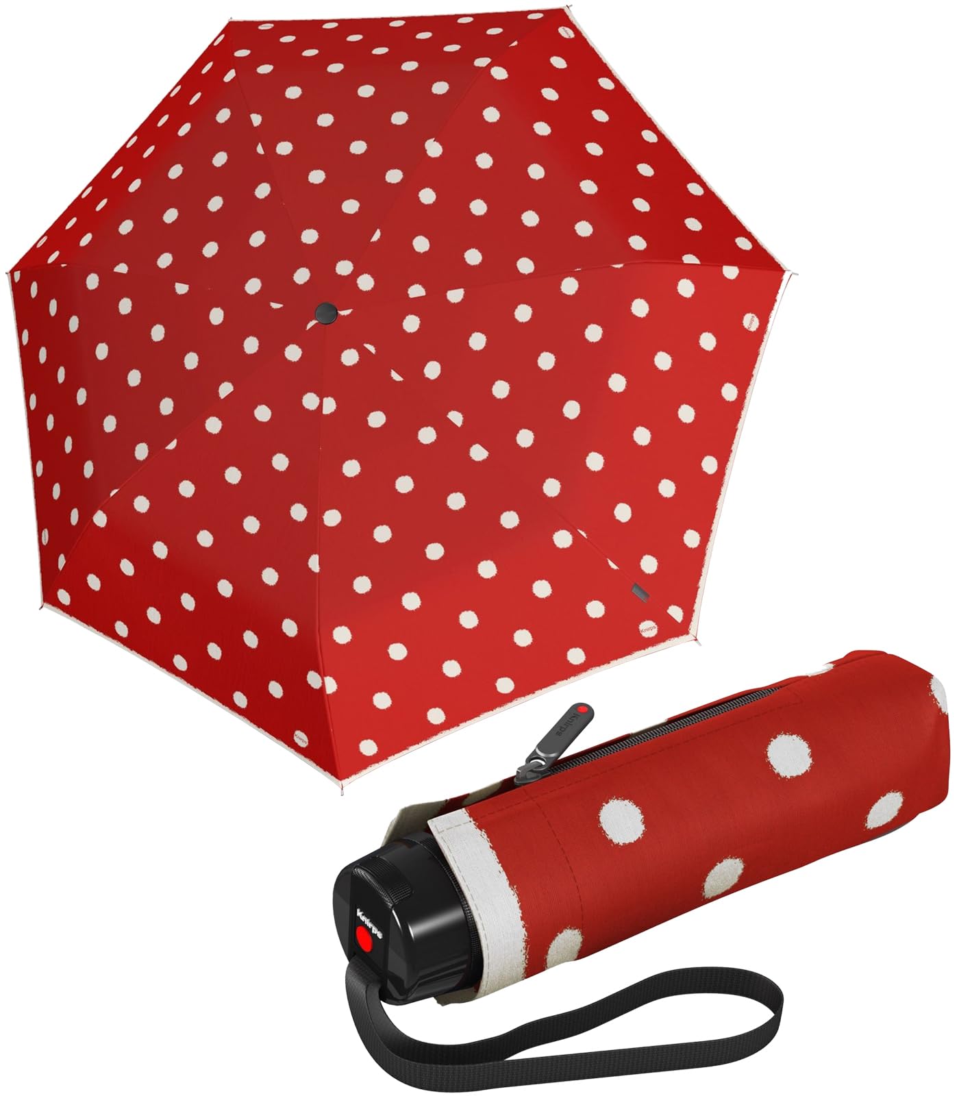 Parapluie Knirps T.020 Small Manual ultra résistant au vent Dot Art Red