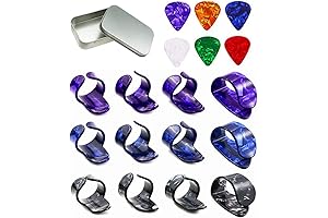 Juego de 6 púas de guitarra para dedos y pulgar con 3...