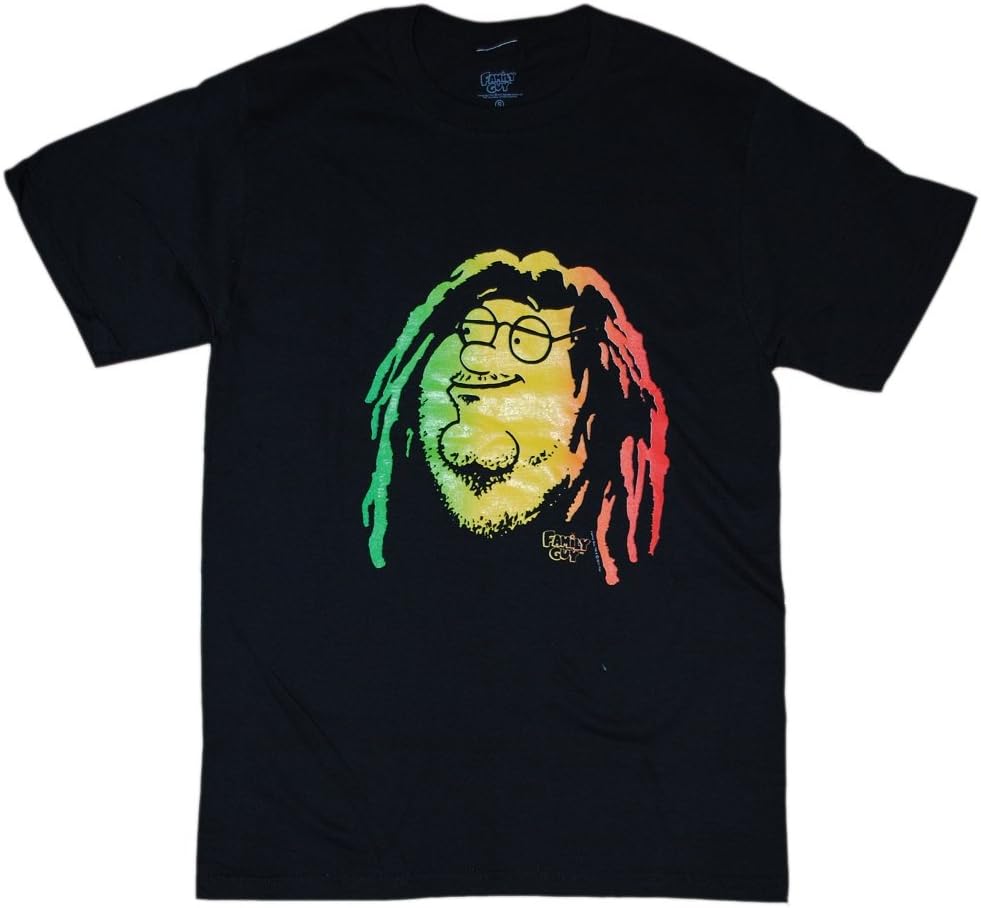 Family Guy Peter Rasta Face Black T-shirt Tee Medium