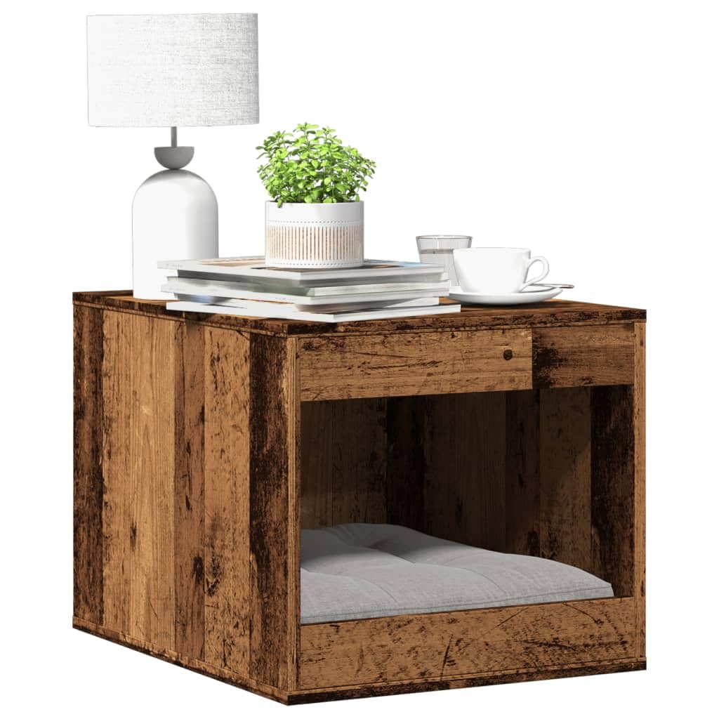 Katzenkloschrank Altholz-Optik 47x59x42 cm Holzwerkstoff | Stilvolles Katzenhaus für das Wohnzimmer: Versteckt die Katzentoilette dezent und dient als Beistelltisch.