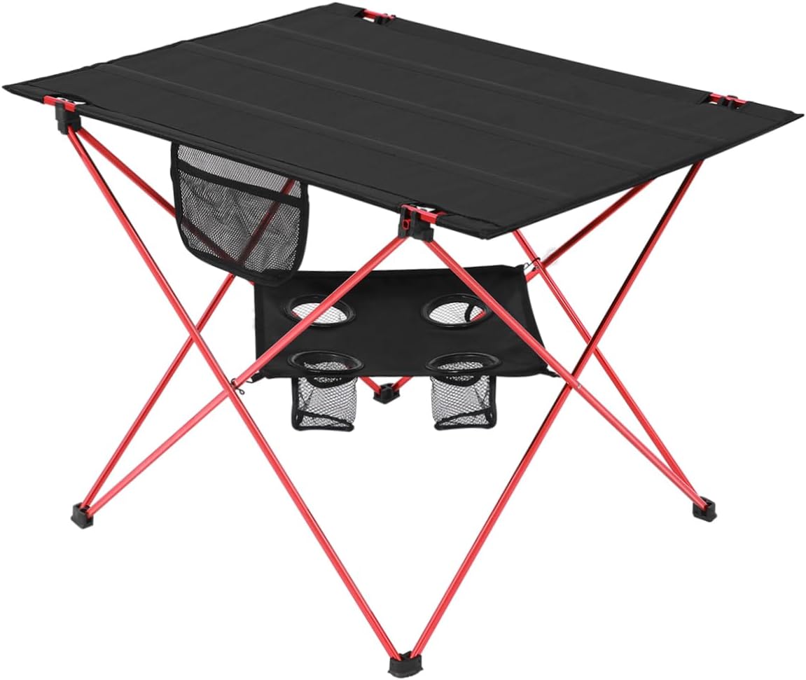 UPKOCH Portable Camping Table Aluminum Folding Beach Picnic Table Lightweight Compact for Outdoor Activities