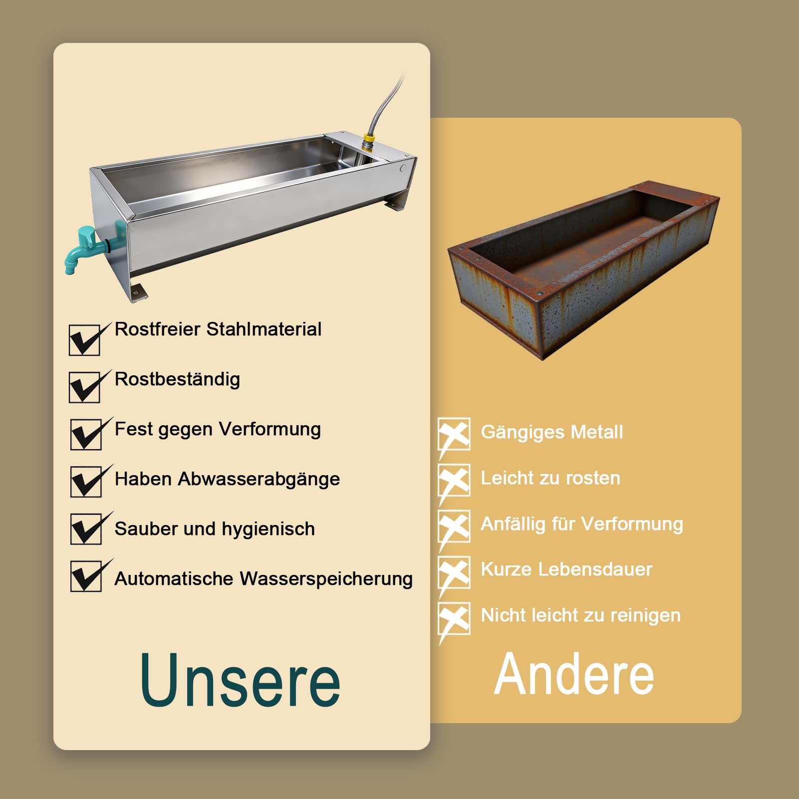 Automatischer Wasserspender für Hunde, automatische Hundebewässerung für drinnen und draußen, Edelstahl-Wassernapf, Futterspender für Nutztiere, Haustiere, Huhn, Hundenapfspender, passend für 1,9 cm