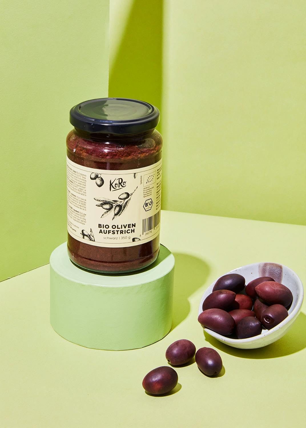 KoRo – Tartinade aux olives noires bio 350 g – À l'huile d'olive de qualité – Goût intense – Vegan