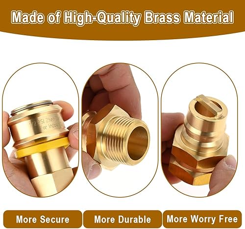 Miniatura 6 de Aupoko Generador de combustible dual de 34 pulgadas, manguera de propano natural, accesorios de desconexión rápida, 3 piezas de latón de conexión