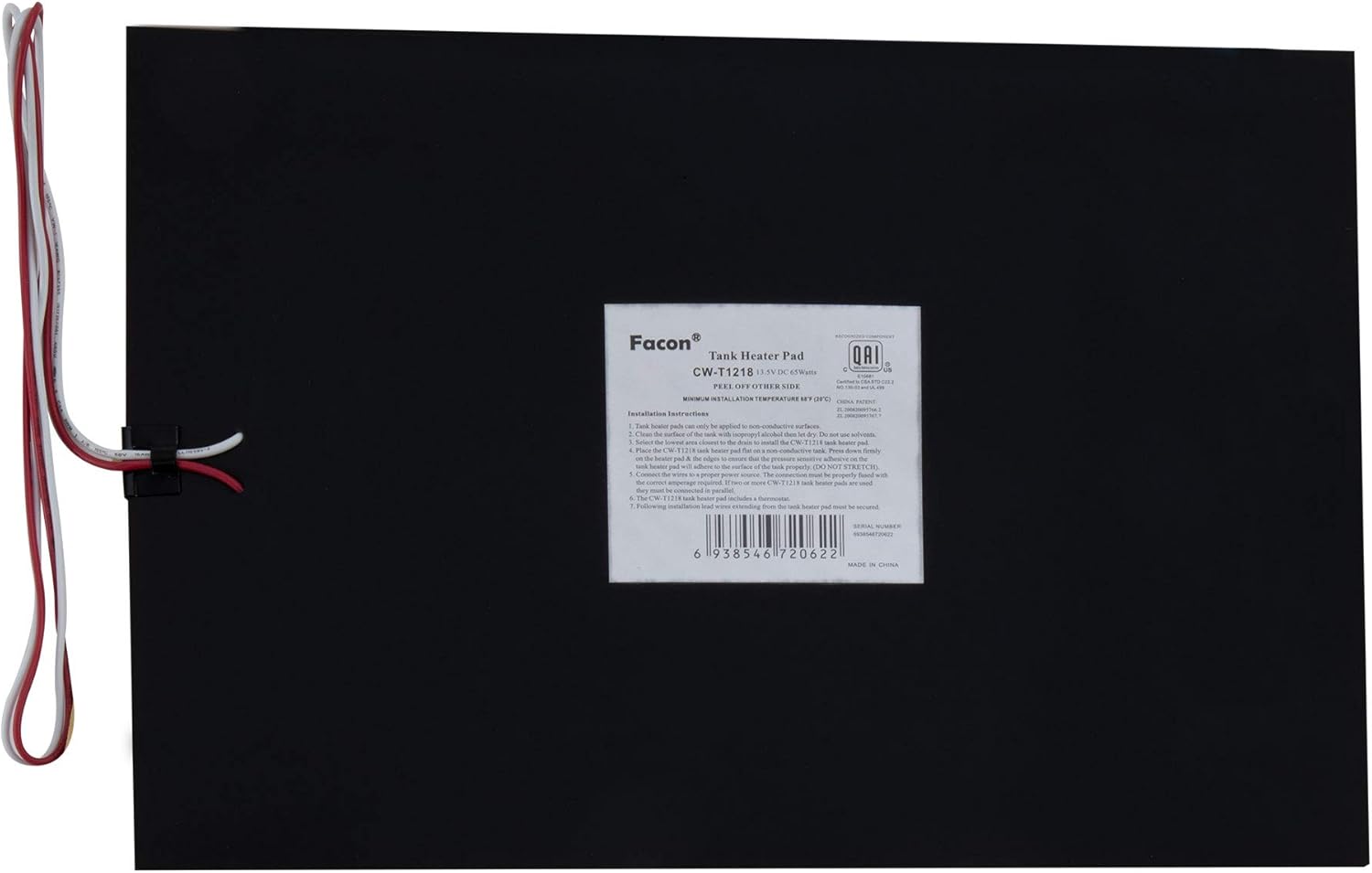 RecPro RV Tank Heater Pad | 12" x 18" | Fresh Water | Gray Water | Holding Tank | Up to 50 Gallons | 13.5V (1 Pad)