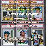 Baseball Graded Mystery Hot Pack - 3 Cards - Guaranteed 7+ - 1#'ed, Auto, Relic or RPA - 1 Griffey Jr. Card - Bonus Cards - Hits, Rookies, Color, Parallels, or SP