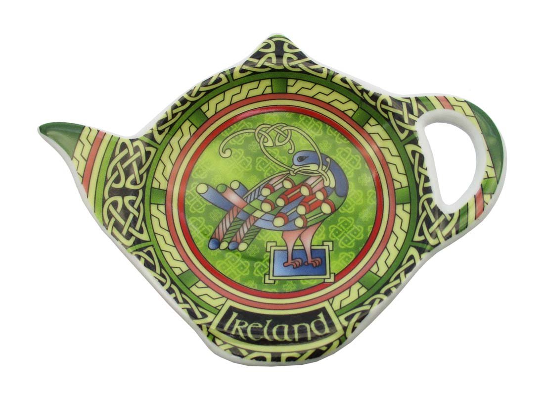 Royal Tara Celtic Peacock Ireland Teabag Holder With Aed Trinity Irish Design