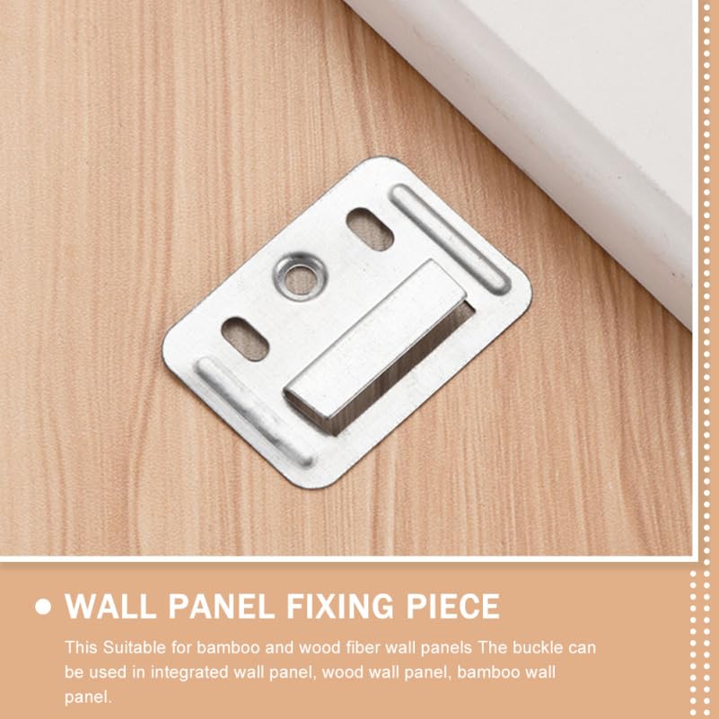 Image of Angoily 100Pcs Wall Buckle, Interlocking Panel Clips PVC Wood Wallboard | 1.69 inch Drywall Repair Bracket Secure Plate to Wall, Stainless Steel Hanger Clamp Fasteners Hardware