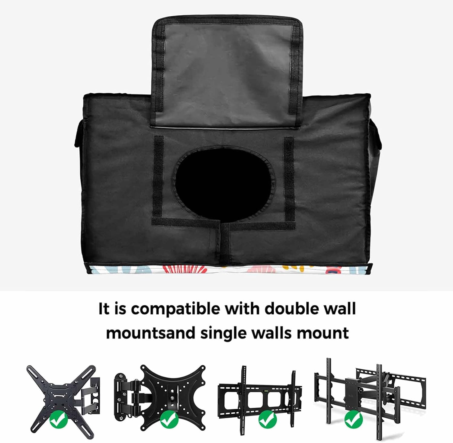 Outdoor TV Cover 65 Inch Coloful Shell Conch TV Enclosure Beach Starfish Marine Life TV Covers for Outside TV Display Screen Protector with Remote Control Pocket Home Decor