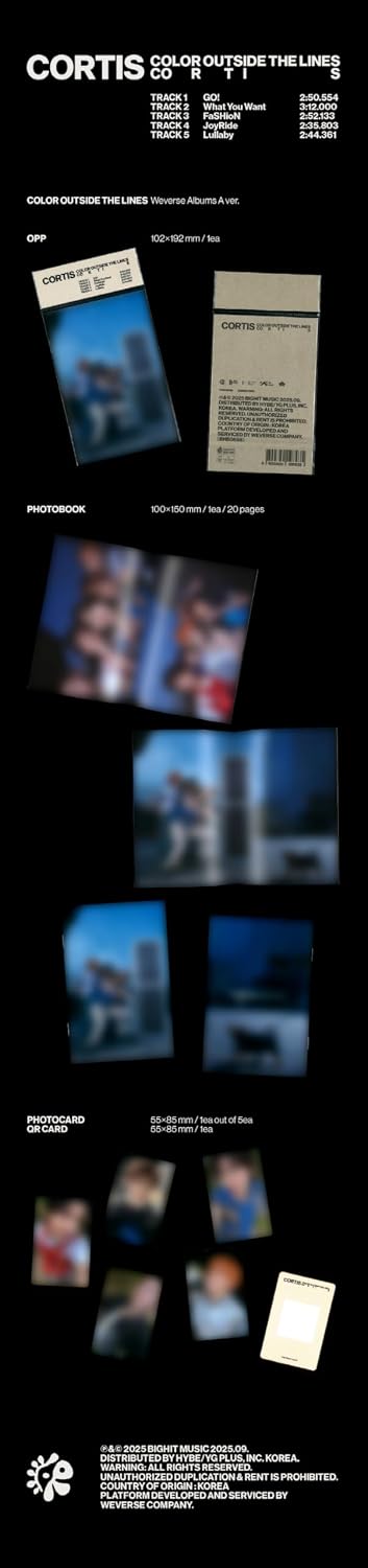 CORTIS COLOR OUTSIDE THE LINES 1st EP Album with Tracking Sealed (2 Version Set(1Standard+1Weverse))
